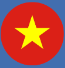 A yellow star inside a red filled circle. Representing the vietnam flag.